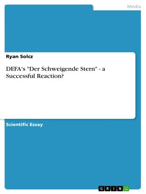 cover image of DEFA's "Der Schweigende Stern"--a Successful Reaction?